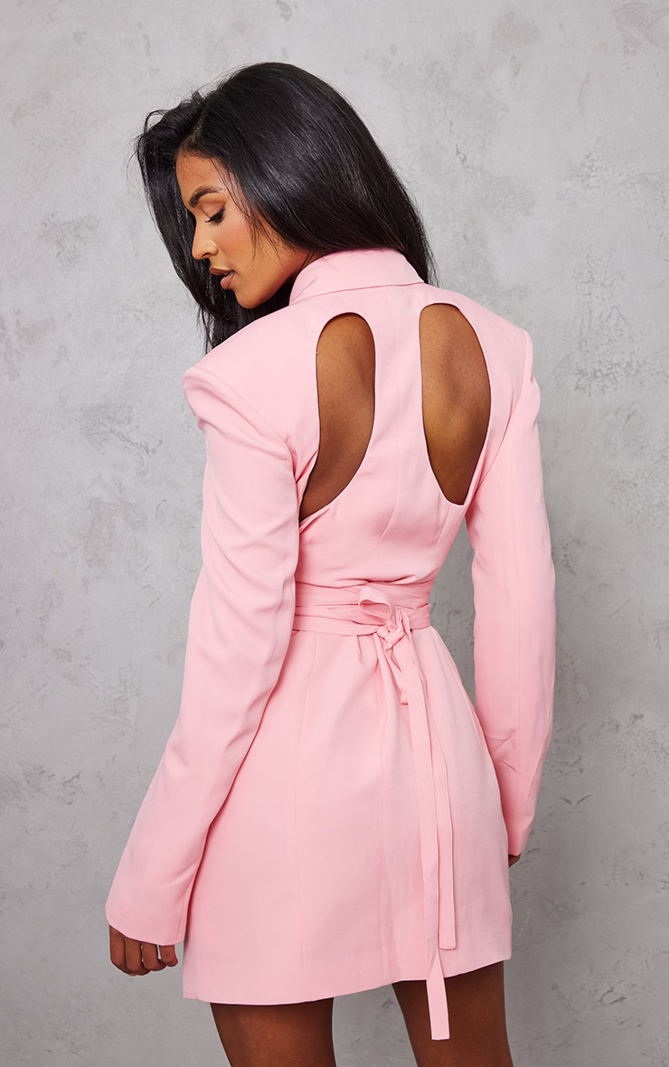 Tall Pink Wrap Around Blazer Dress | PrettyLittleThing UK