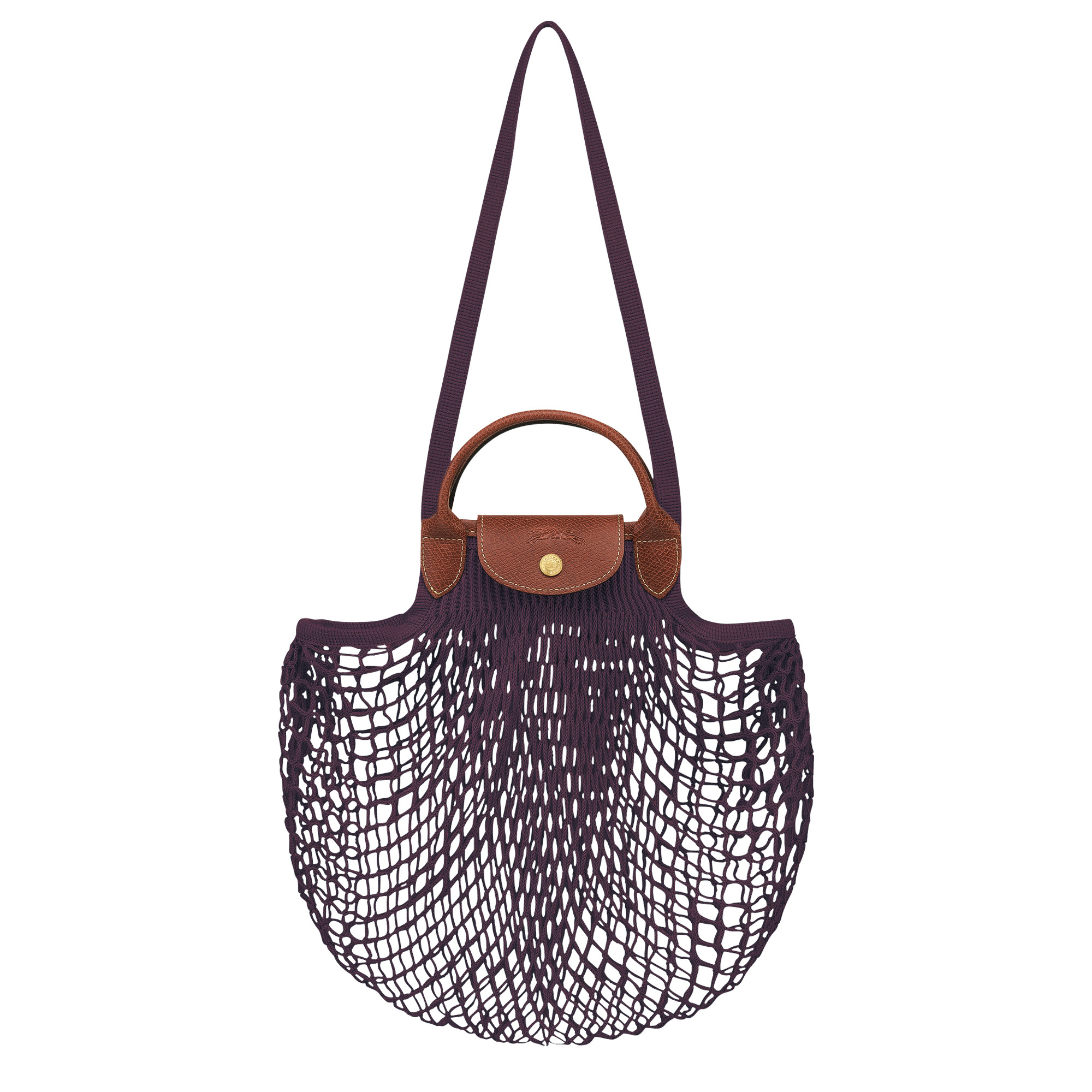 Le Pliage Filet L Mesh bag Eggplant - Canvas | Longchamp US | Longchamp