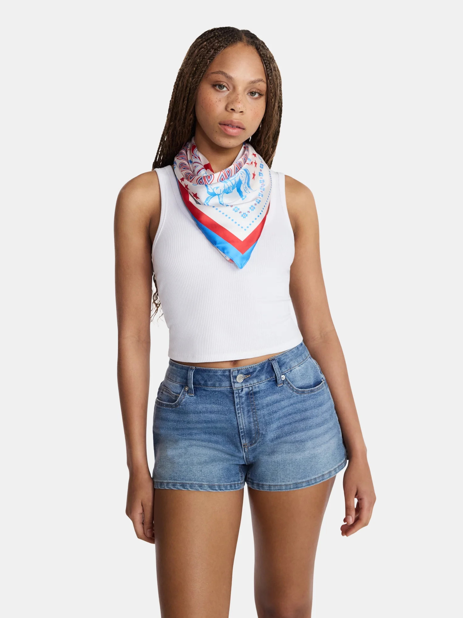 No Boundaries Women's Americana Print Square Scarf | Walmart (US)