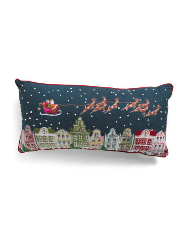 16x32 Flying Santa Seen In Town Pillow | Throw Pillows | Marshalls | Marshalls