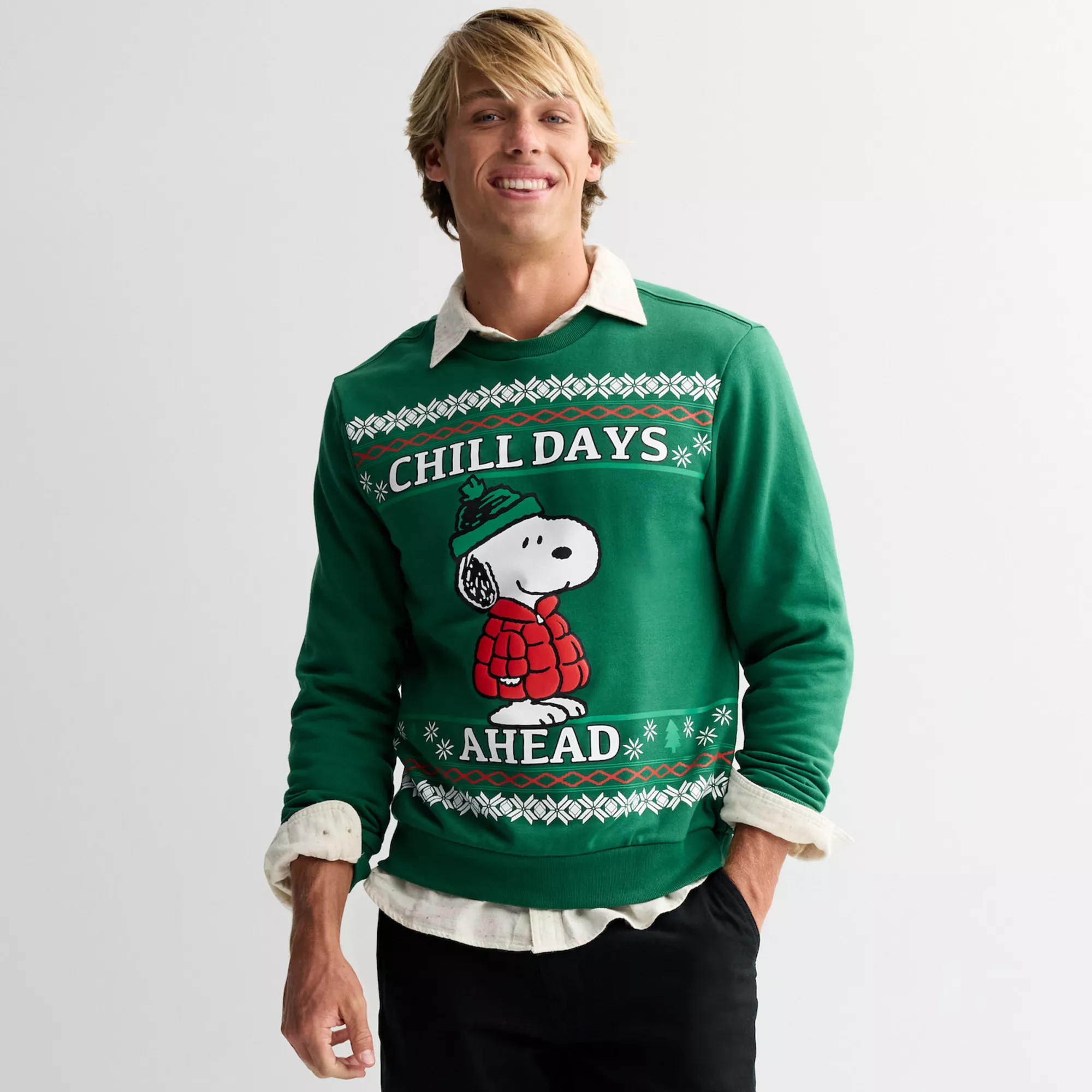 Men's Peanuts Snoopy Chill Days Ahead Winter Sweater | Kohl's