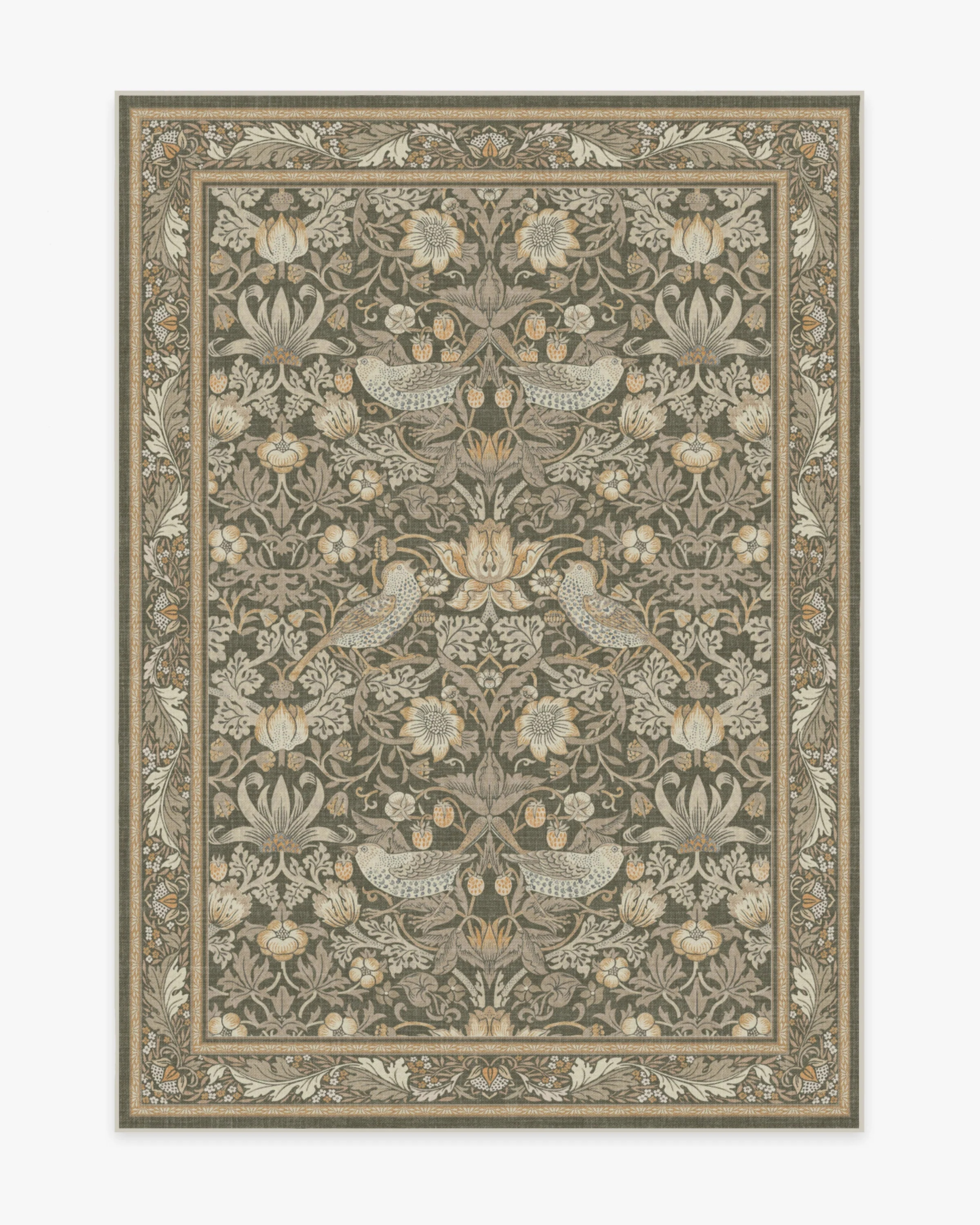 Strawberry Thief Stone Gold Rug | Ruggable