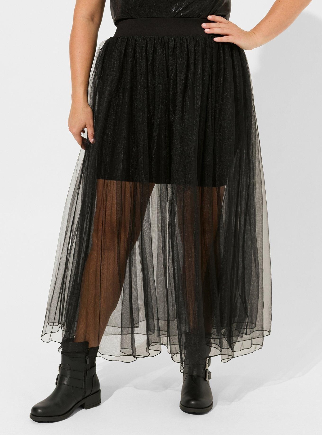 Maxi Tulle Velvet Skirt With Hidden Mini Skirt | Torrid (US & Canada)