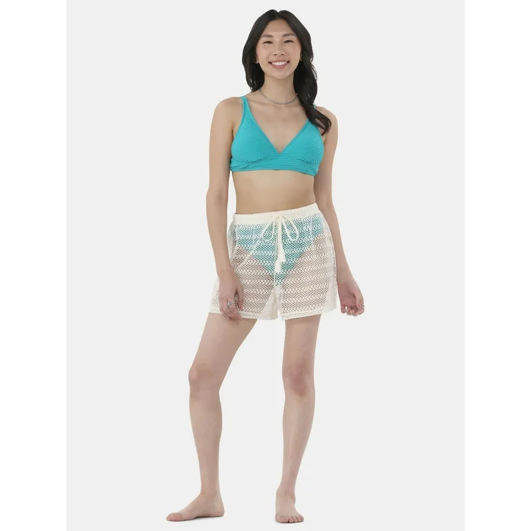 No Boundaries Crochet Coverup Shorts, Women's | Walmart (US)