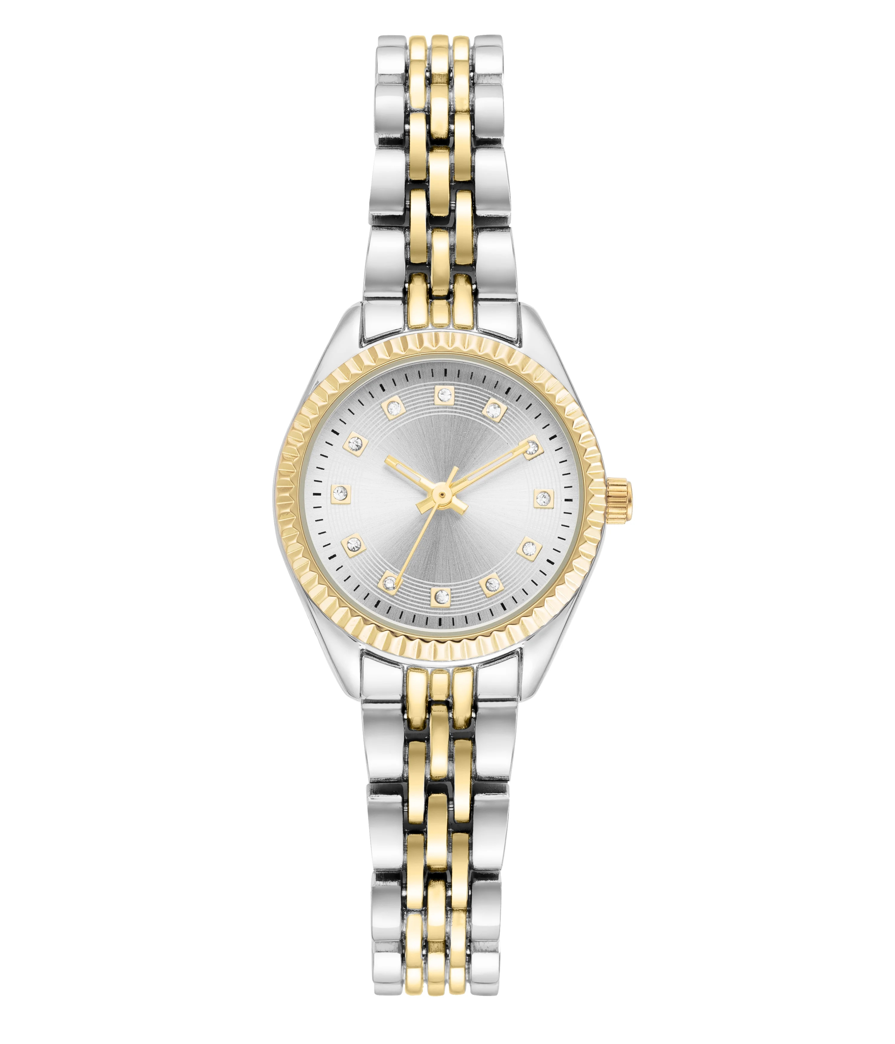 Time and Tru Two-Tone Metal Bracelet Women's Watch | Walmart (US)