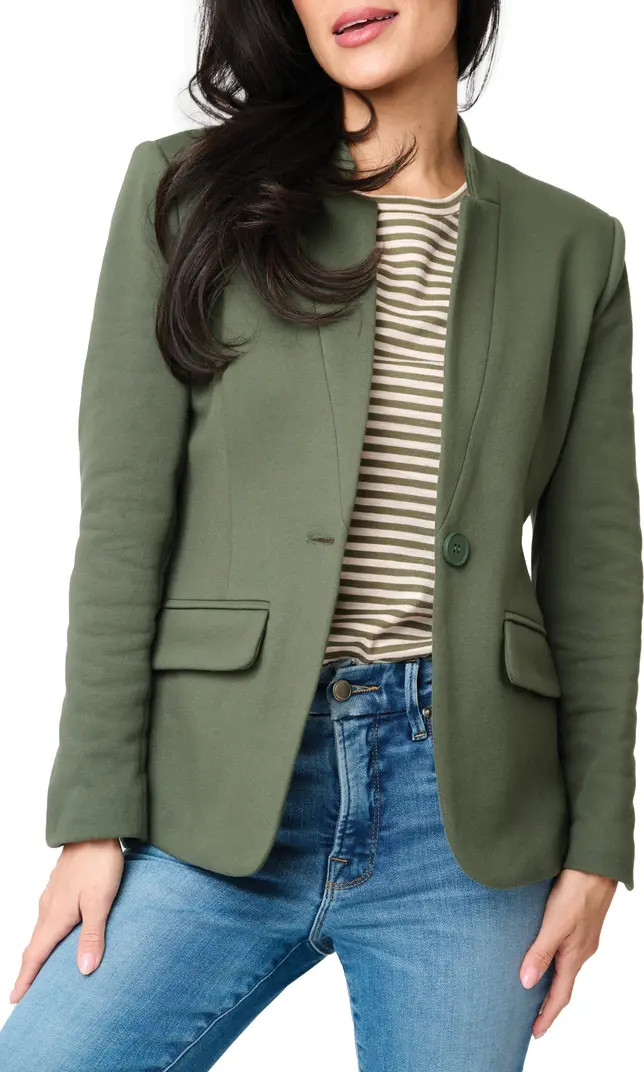 Inverted Notch Collar Cotton Blend Knit Blazer | Nordstrom