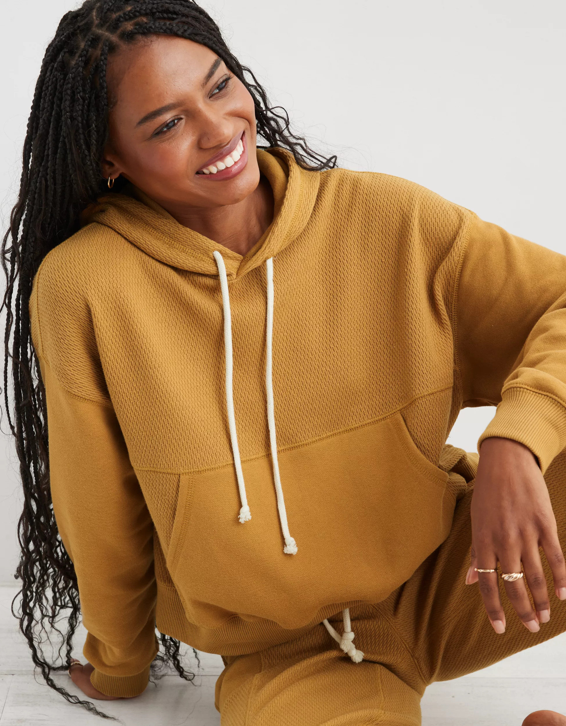 Aerie Textured Cropped Sweatshirt | Aerie