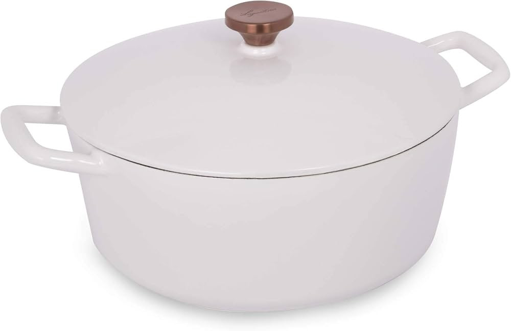 Lagostina 6 quart Round Cast Iron Cocotte with Cover, Round, Enameled Dutch oven pot, with French... | Amazon (CA)