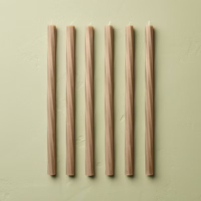 6pk Soft Twist Taper Candles Brown - Hearth & Hand™ with Magnolia | Target