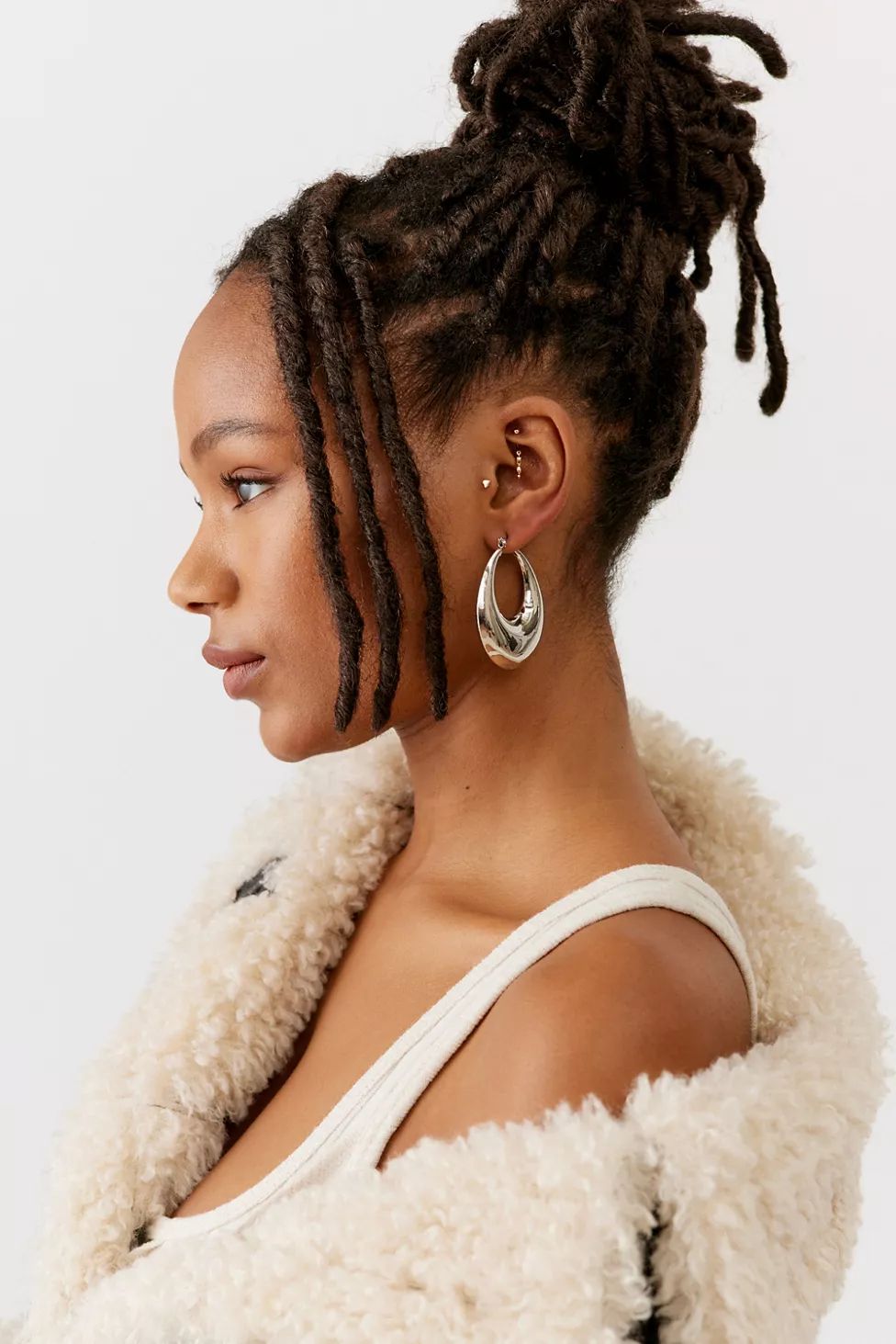 Oversized Tapered Hoop Earring | Urban Outfitters (US and RoW)