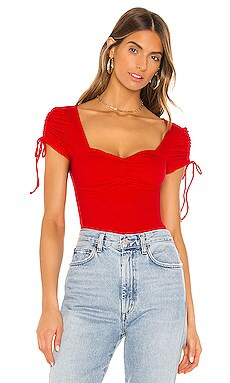 superdown Sierra Ruched Crop Top in Red from Revolve.com | Revolve Clothing (Global)