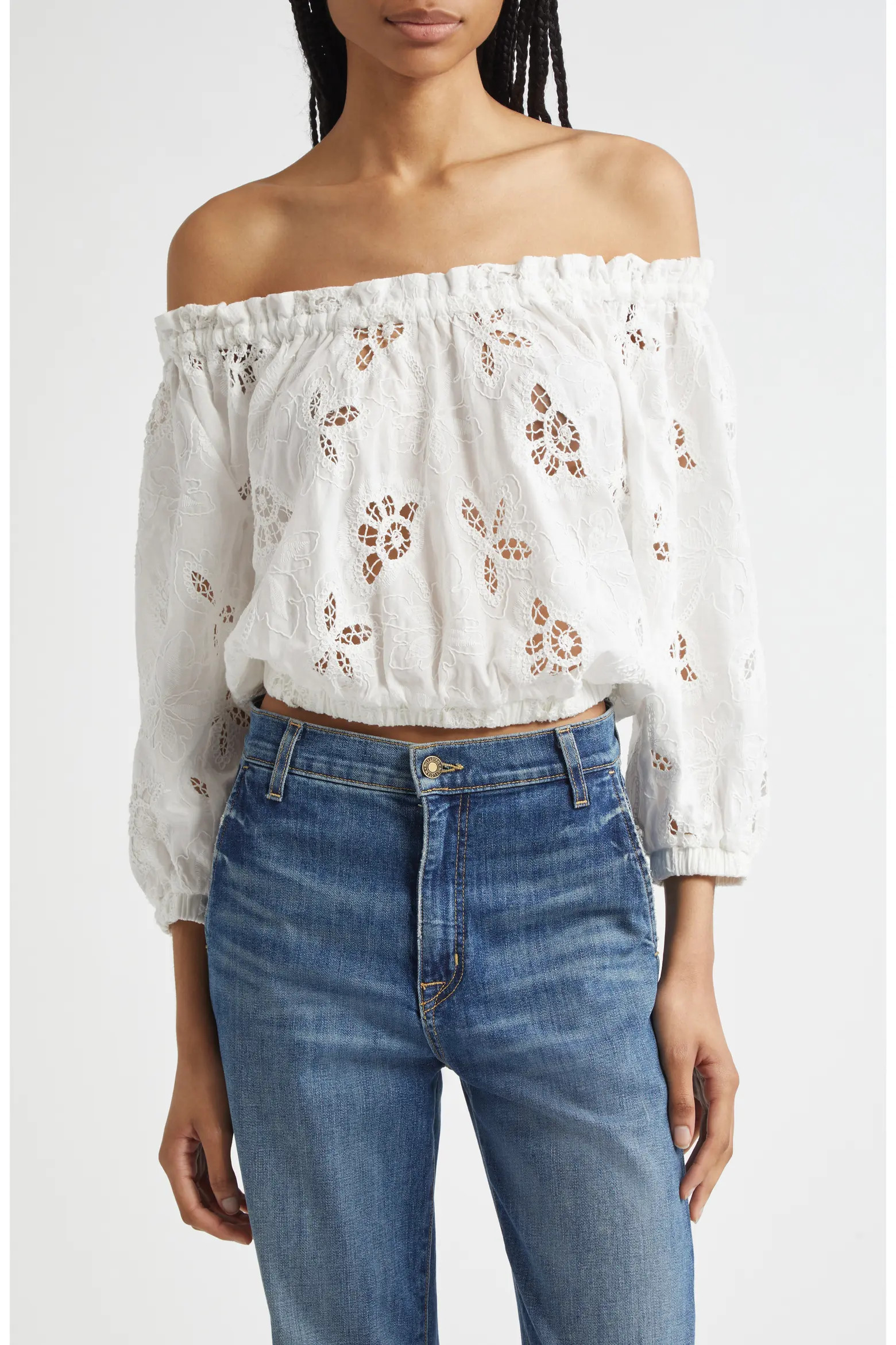 Ramy Brook Rosalia Eyelet Off the Shoulder Top (Women) | Nordstromrack | Nordstrom Rack