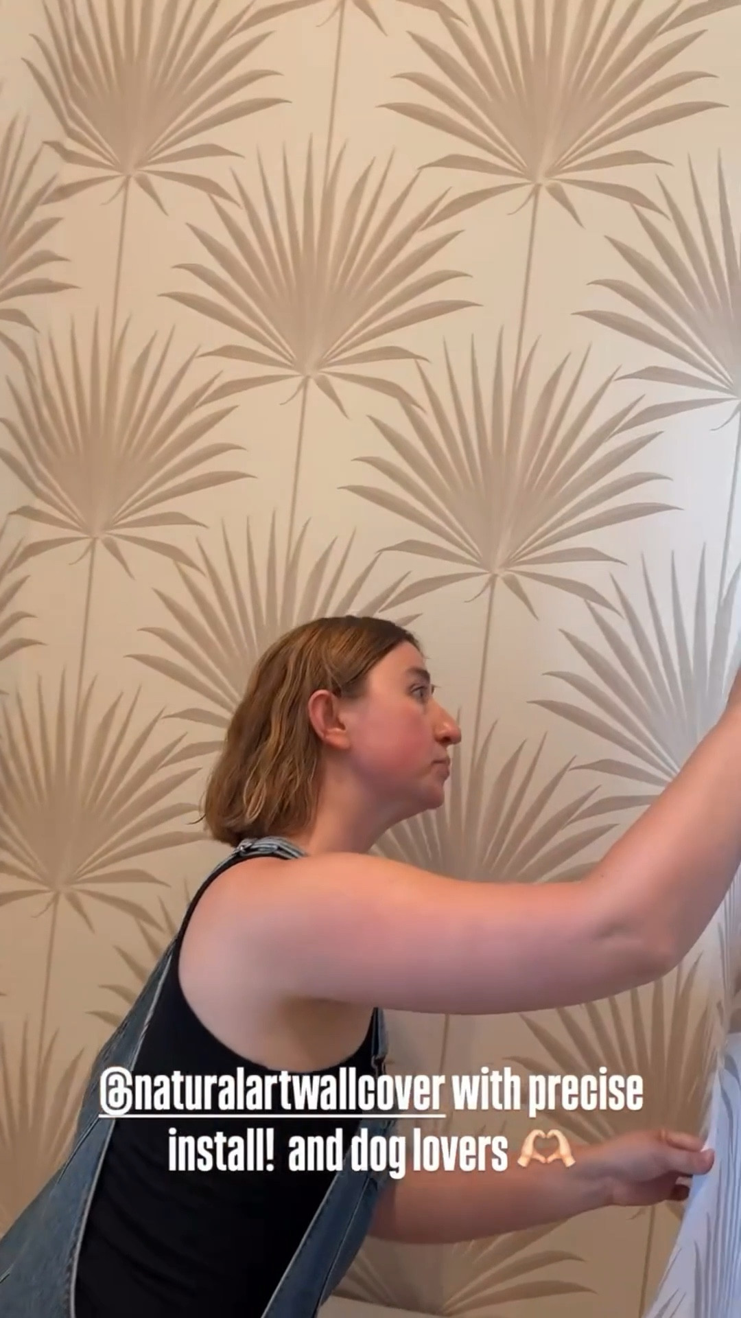 @naturalartwallcover with precise install!  Powder room wallpaper 