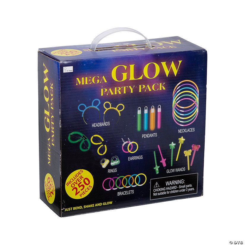 Bulk 250 Pc. Plastic Glow Sticks & Accessories Party Pack | Oriental Trading Company