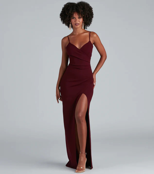 Sasha Formal High Slit Wrap Dress | Windsor Stores