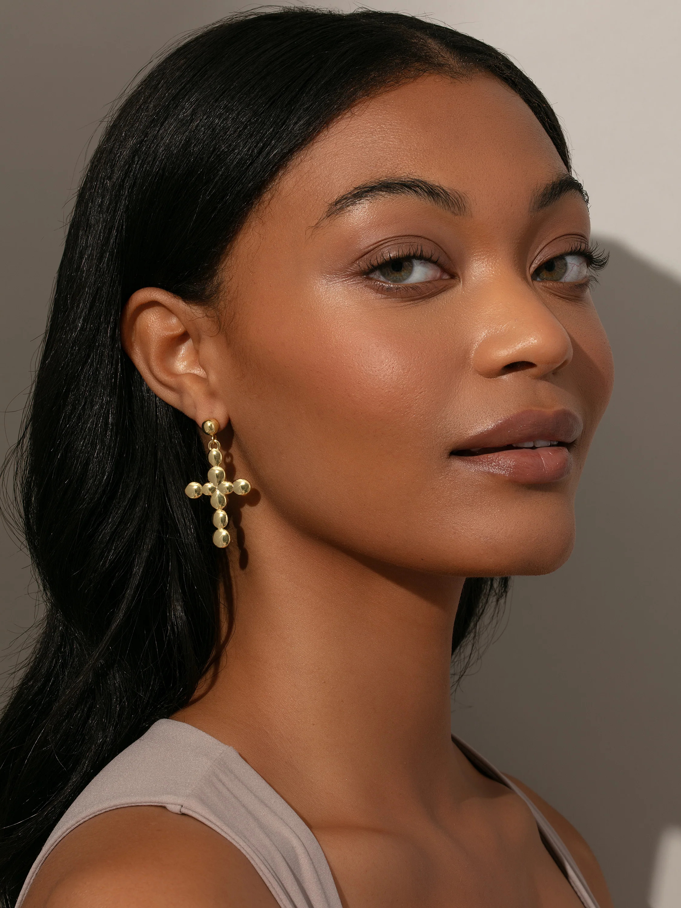 Bubble Cross Earrings in Gold | Statement Earrings | Uncommon James | Uncommon James