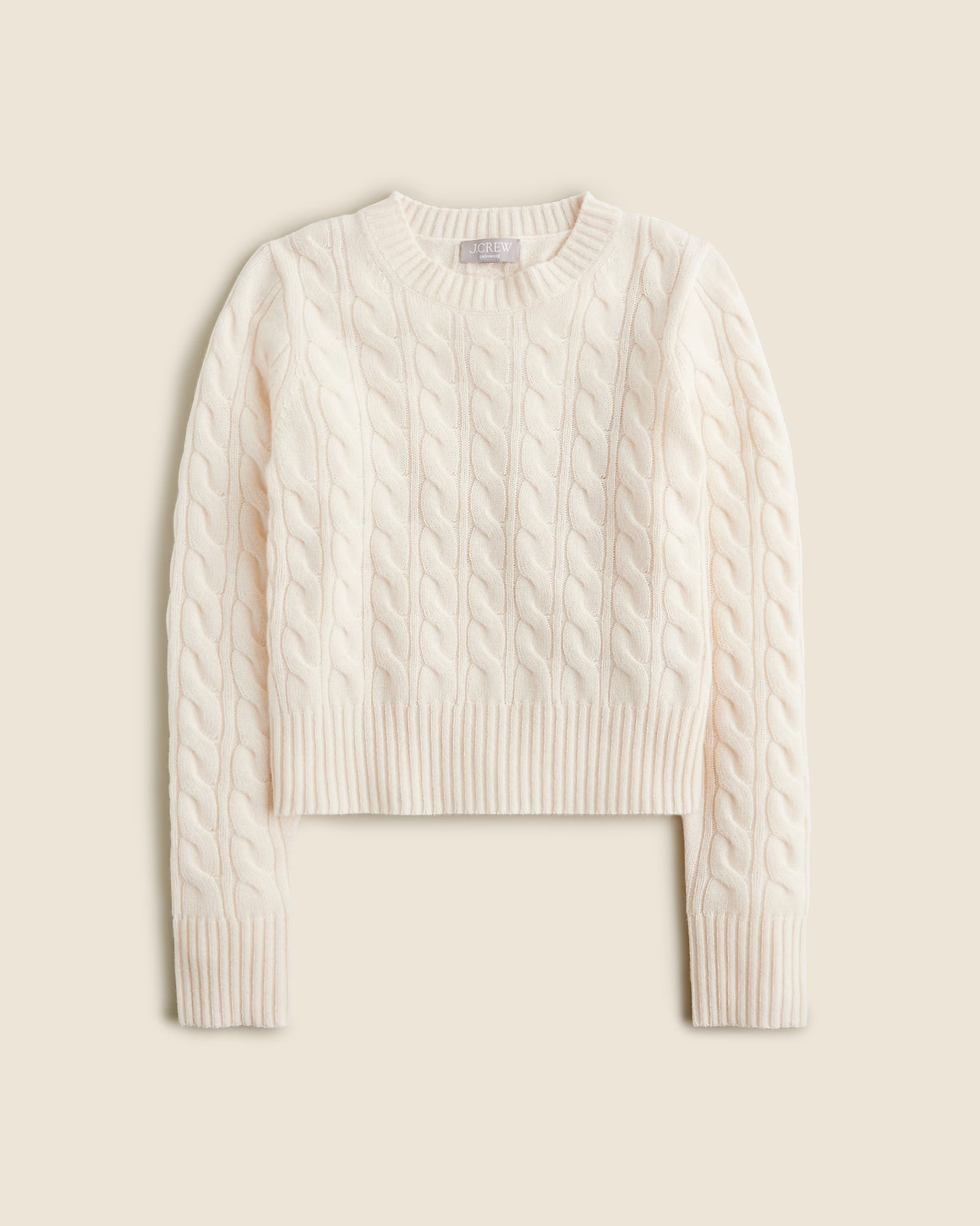 Cashmere shrunken cable-knit crewneck sweater | J. Crew US