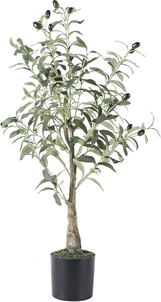 Artificial Olive Tree 32'' Fake Olive Branch with Fruits Plants Faux Greenery Tree for Home Offic... | Amazon (US)