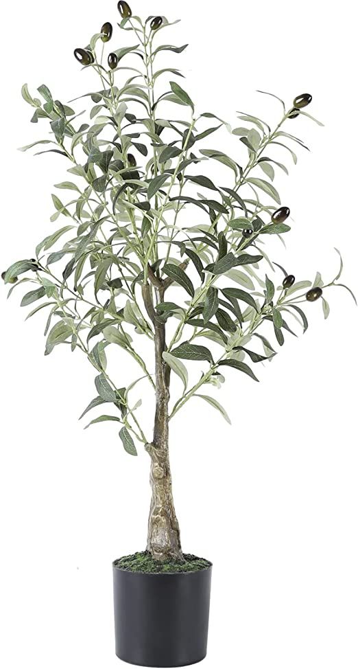 Artificial Olive Tree 32'' Fake Olive Branch with Fruits Plants Faux Greenery Tree for Home Offic... | Amazon (US)