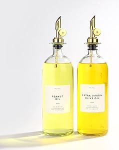 Molimoli Oil and Vinegar Dispenser with Metal Pour Spout, Weighted Pourer, Glass Bottle Dispenser... | Amazon (US)