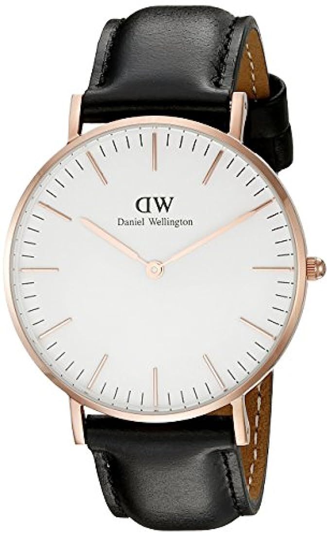 Daniel Wellington Women's 0508DW Sheffield Analog Quartz Black Leather Watch | Amazon (US)