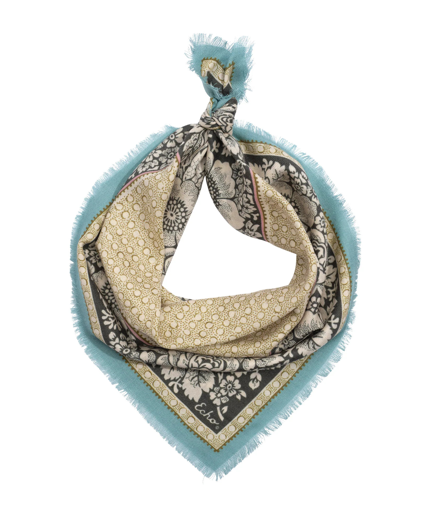 Vintage Floral Dot Wool Bandana | Echo New York