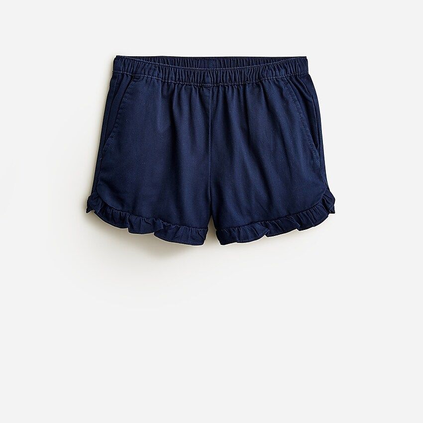 Girls' ruffle pull-on short in soft chino | J.Crew US