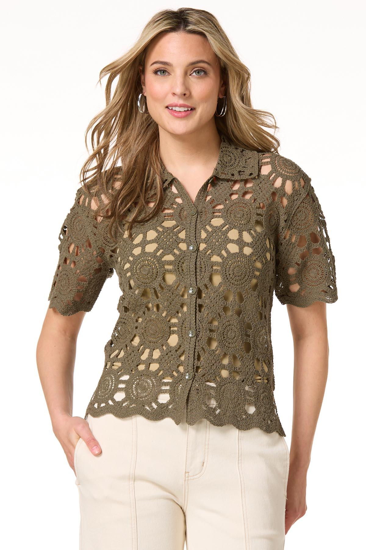 Solid Crochet Shirt | Cato Fashions
