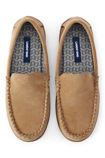 Men's Suede Leather Flannel Lined Moccasin Slippers | Lands' End (US)