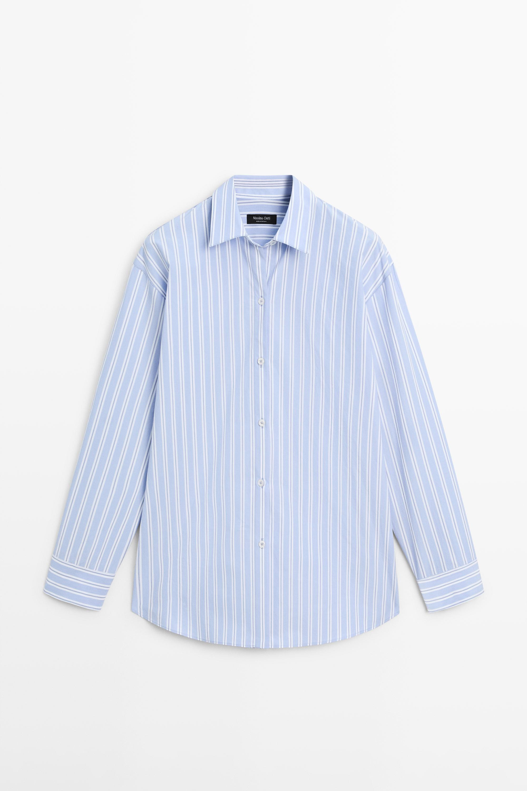 100% cotton striped shirt | Massimo Dutti UK