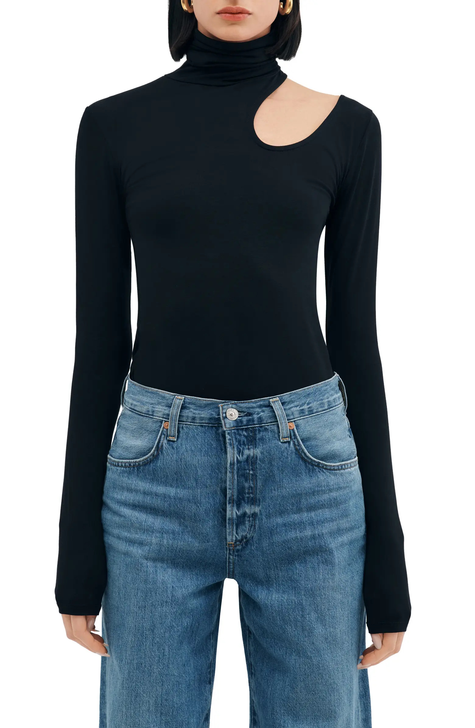 Allegra Asymmetric Turtleneck Top | Nordstrom