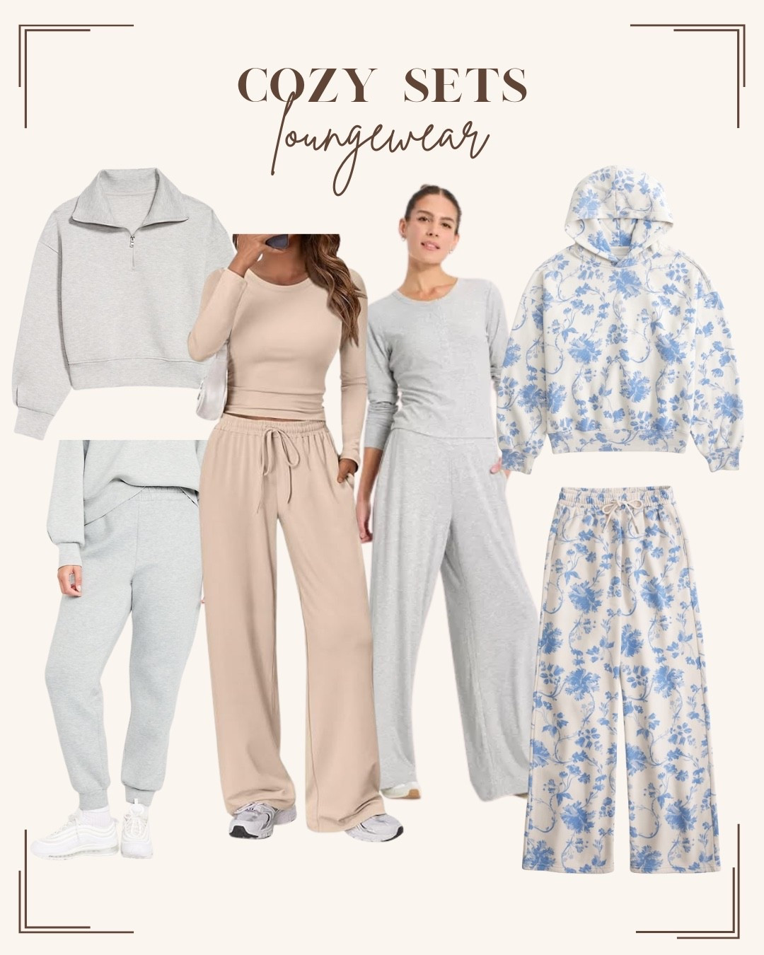 Cozy sets // athleisure sets // cozy at home lounge set // target finds // Amazon set // sweat set 