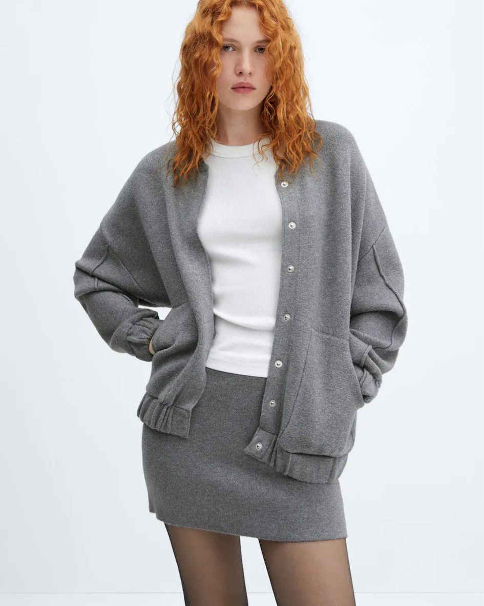 Mango knitted bomber jacket 

#LTKfindsunder100