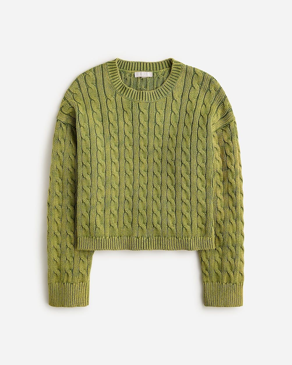 Cable-knit cropped crewneck sweater | J.Crew US