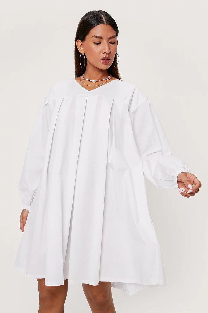 V Neck Balloon Sleeve Mini Dress | Nasty Gal (US)