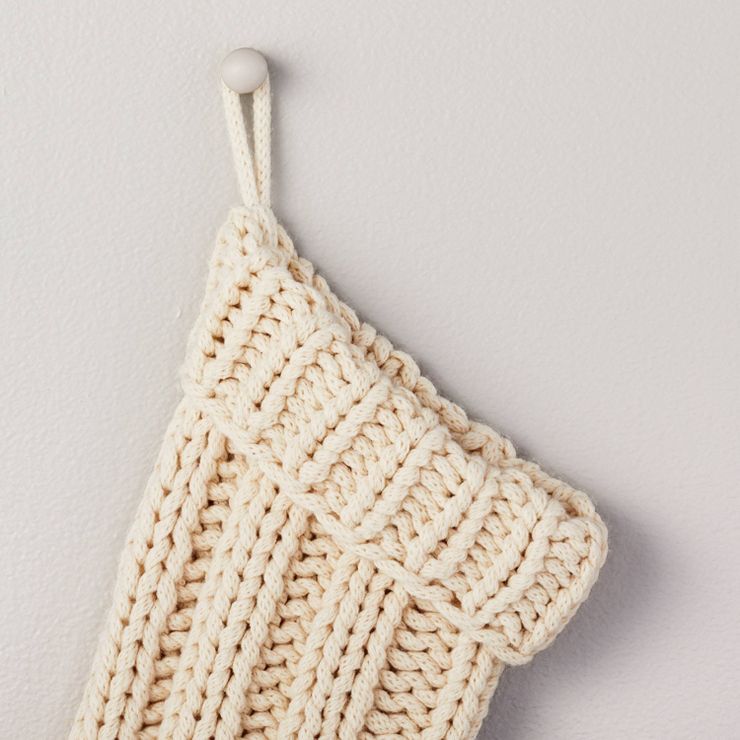 Chunky Rib Knit Christmas Stocking Oatmeal - Hearth & Hand™ with Magnolia | Target