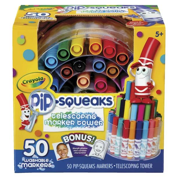 Crayola Pip Squeaks Marker Tower, Assorted Colors, 50 Washable Markers | Walmart (US)