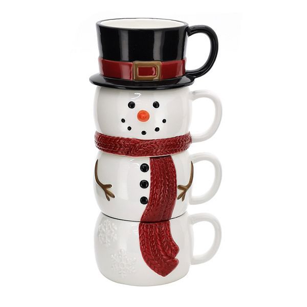 St. Nicholas Square® 4-Pack Yuletide Snowman Stacking Mug Set | Kohl's