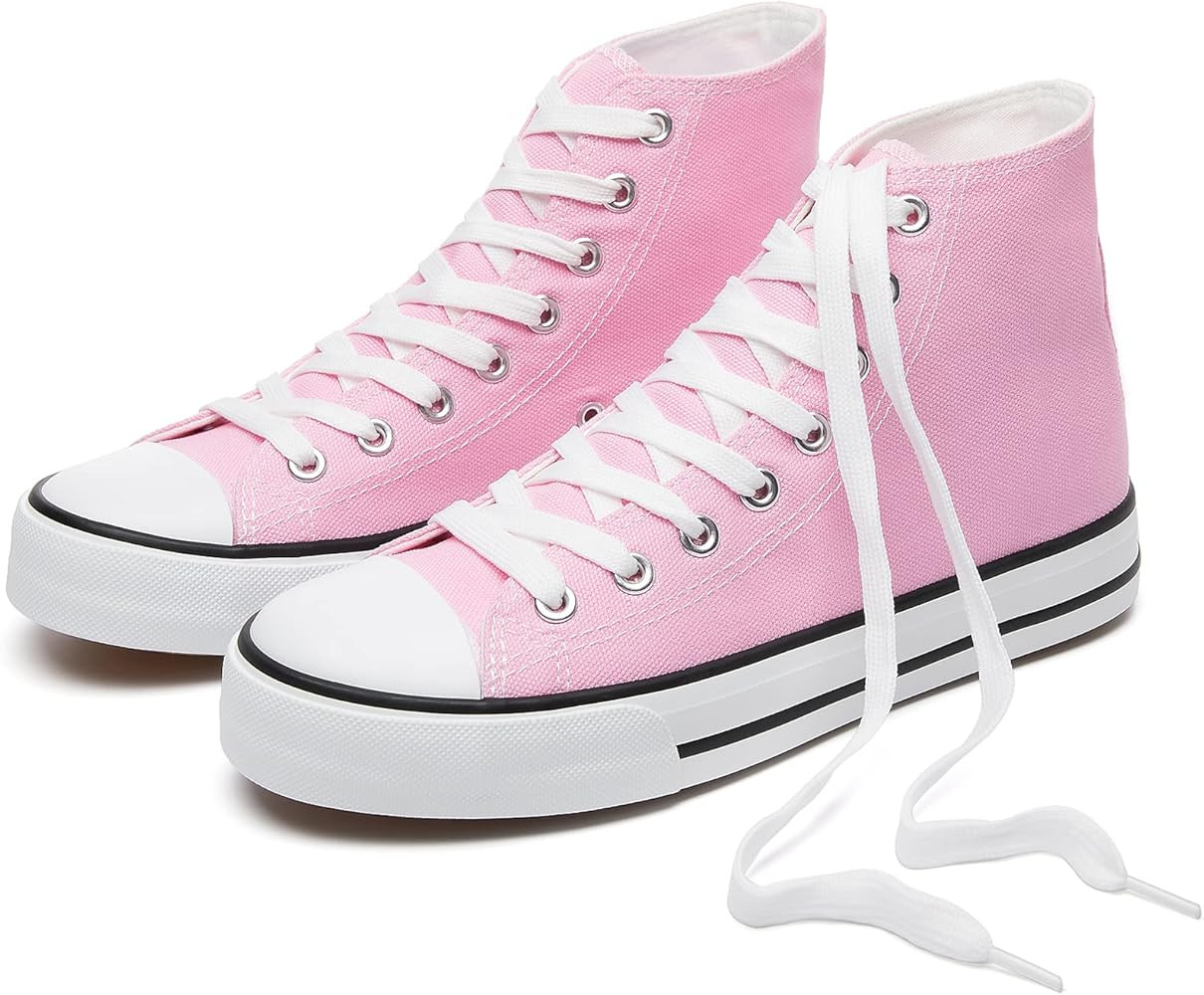 hash bubbie Women's High top Sneakers Classic High Tops Canvas Shoes for Women Lace up Tennis Sho... | Amazon (US)