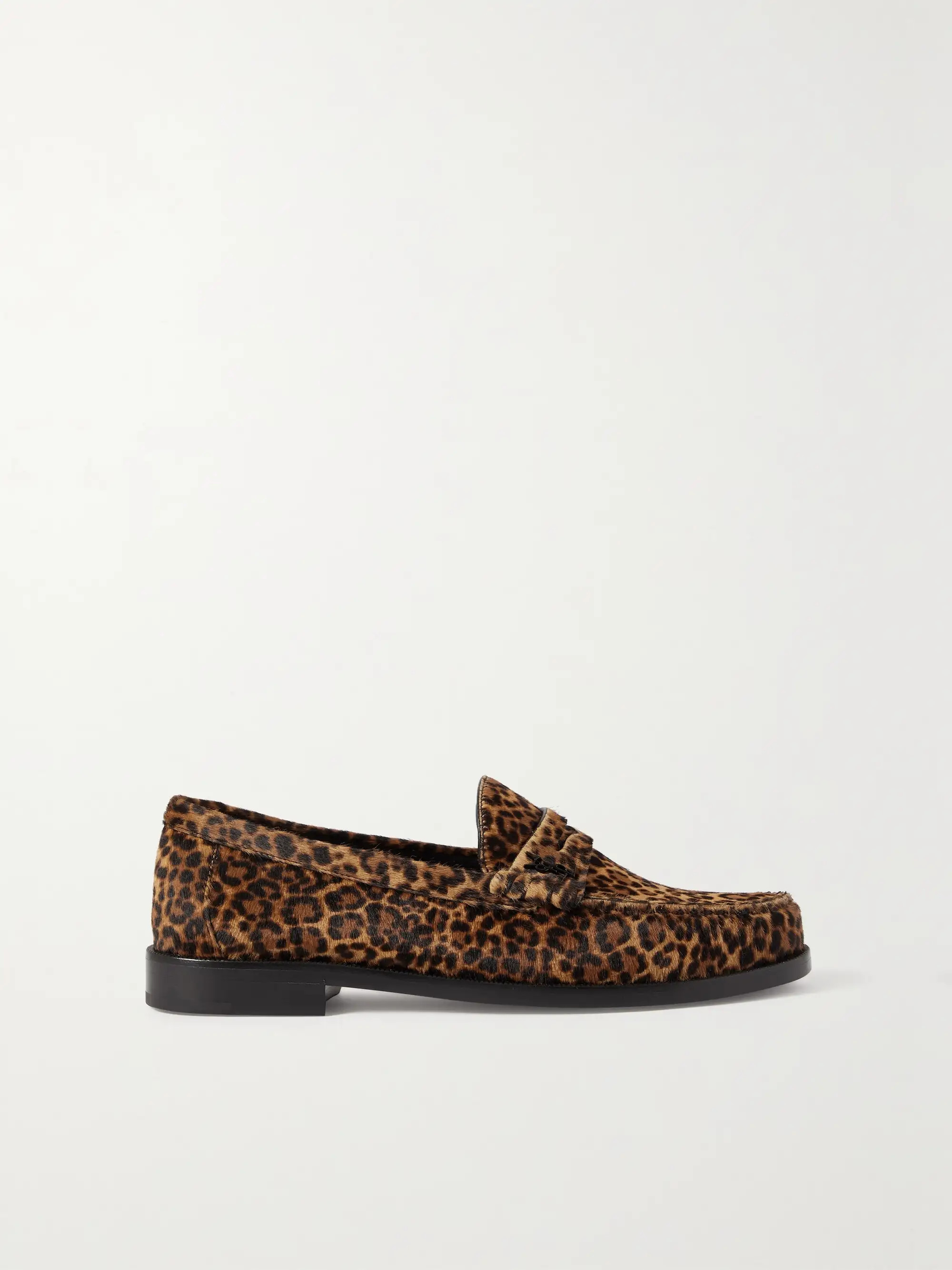 Leopard-print calf hair loafers | NET-A-PORTER (US)