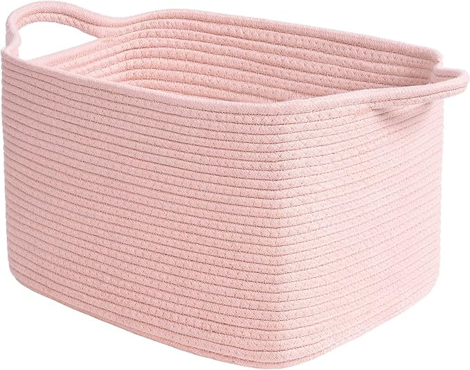 Goodpick Pink Basket for Gifts, Storage Baskets for Organizing, Woven Rope Basket for Shelves, Ba... | Amazon (US)
