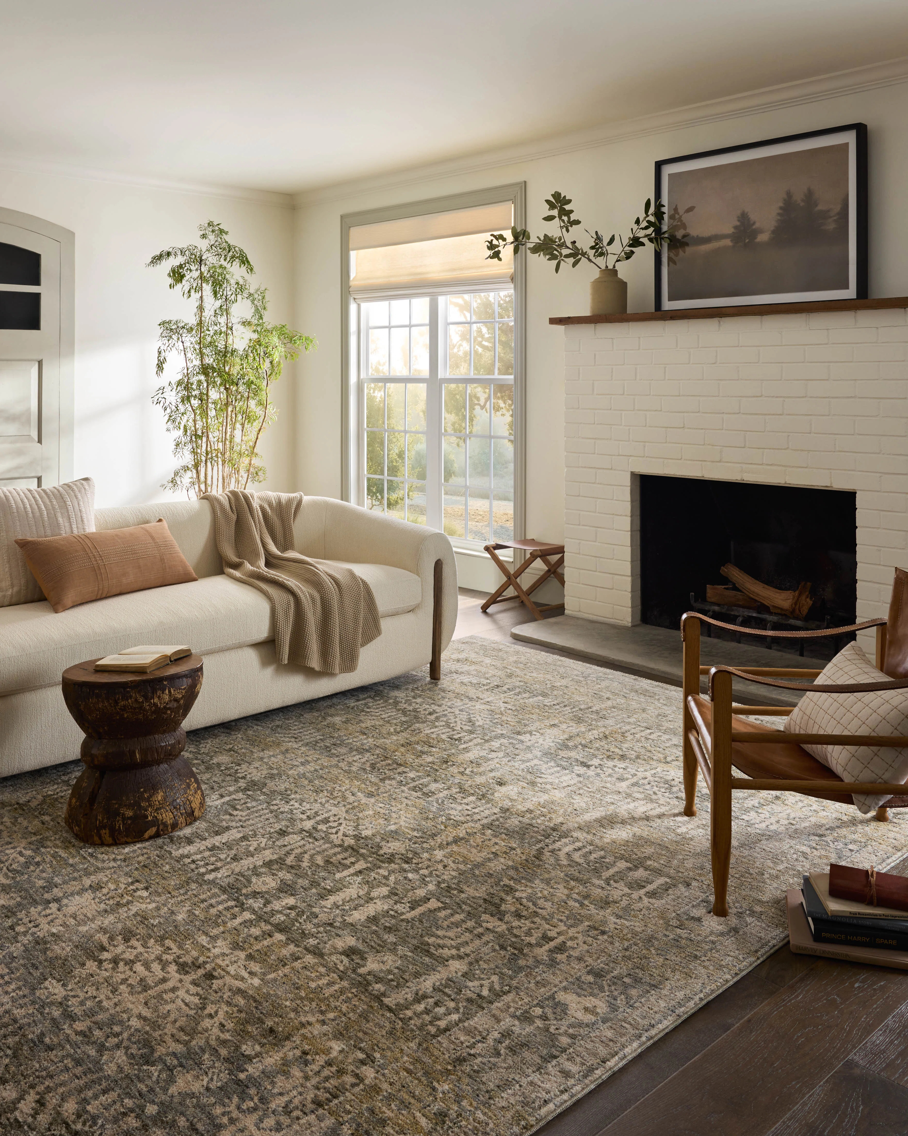 Magnolia Home by Joanna Gaines x Loloi Junie Moss / Natural Area Rug | Wayfair North America