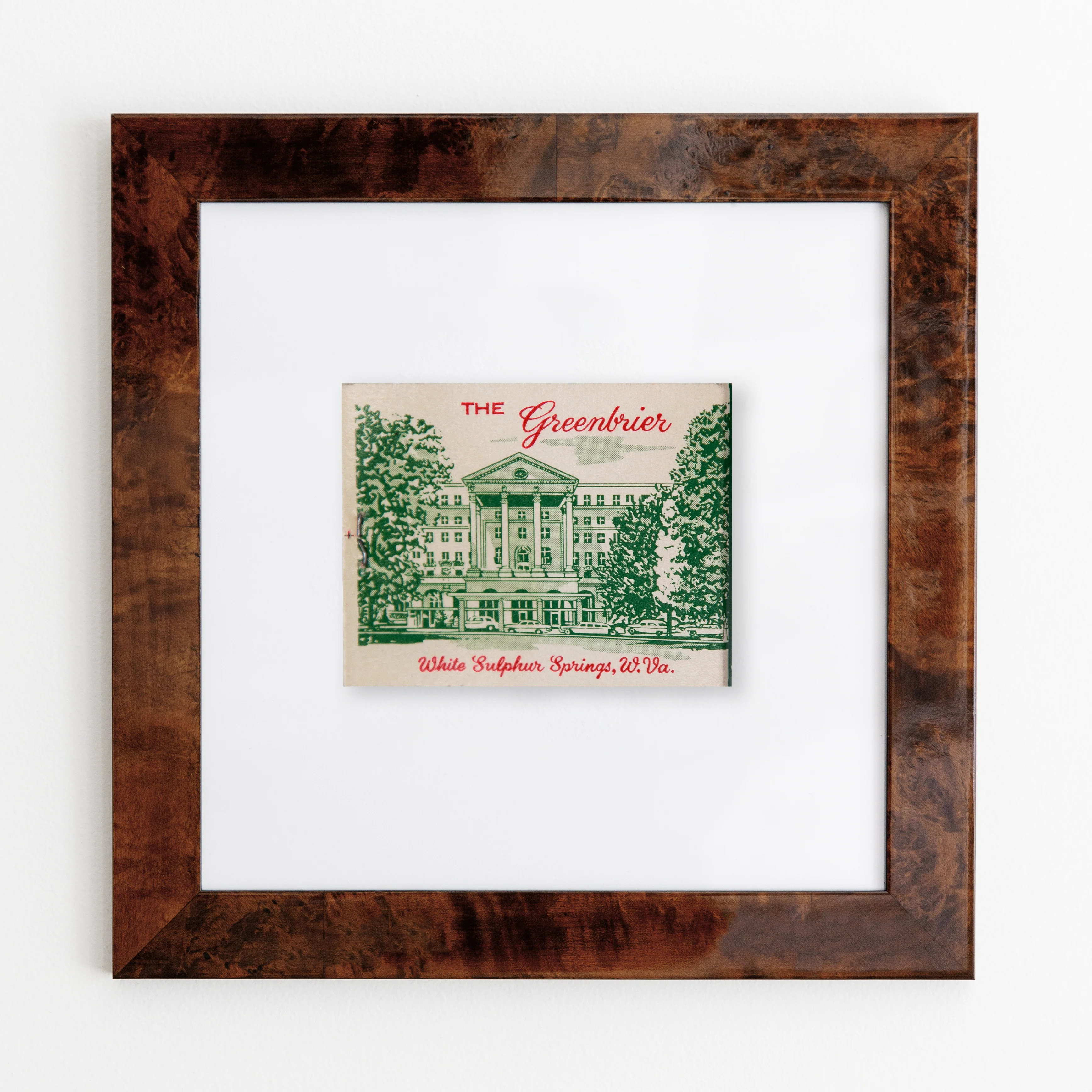 The Greenbrier - Framed Print Matchbook - Golf Gift - Match South | Match South