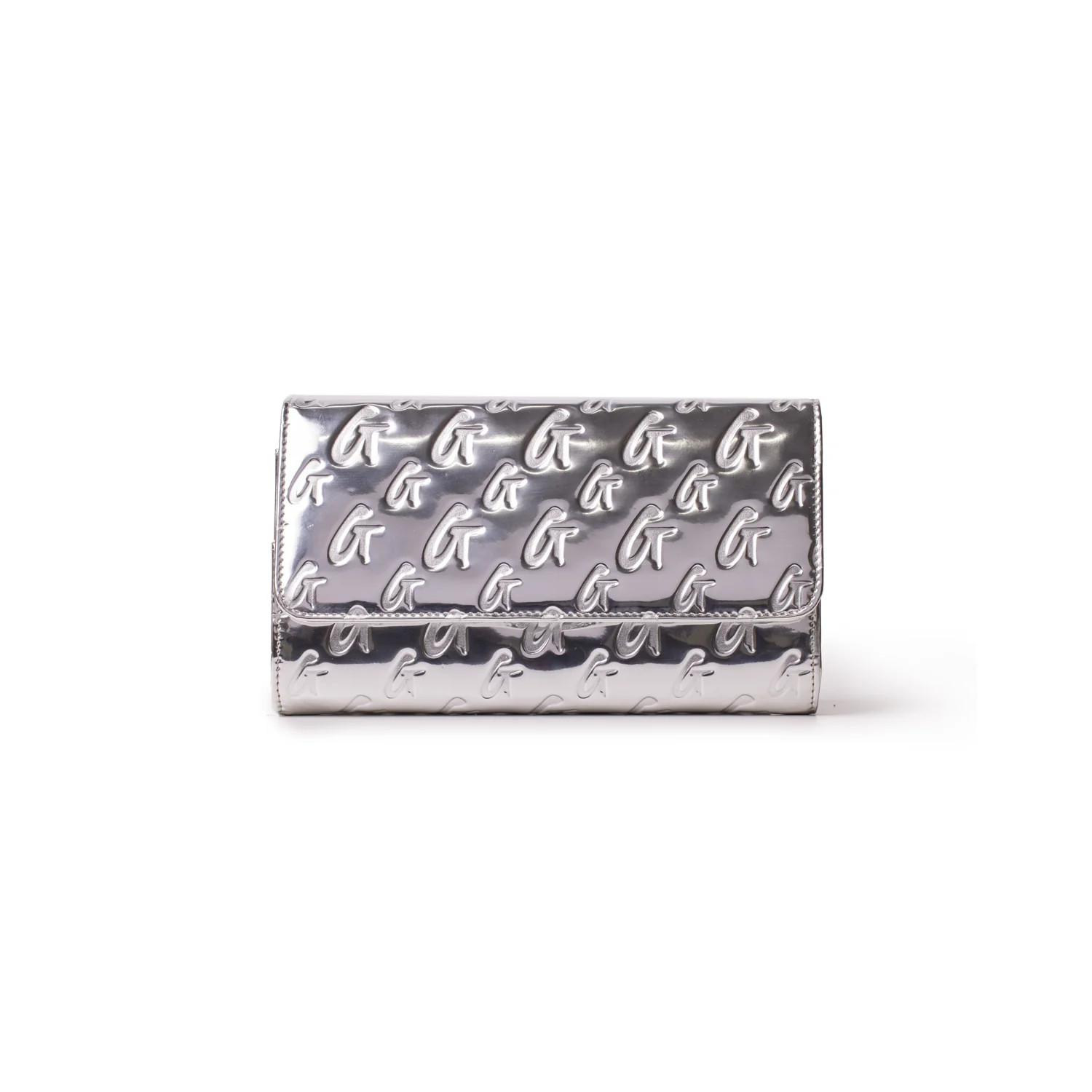 METALLIC MONOGRAM TRAVEL WALLET - METALLIC SILVER | Glam-Aholic Lifestyle