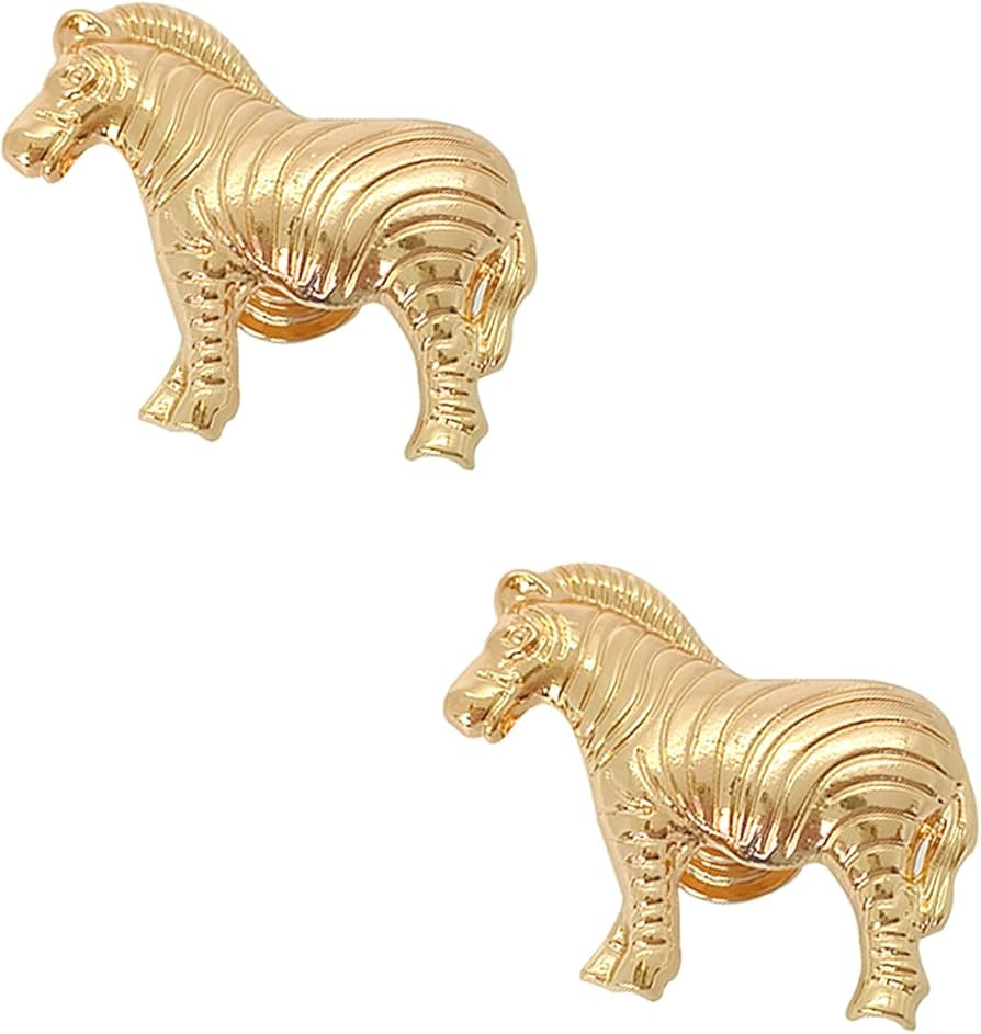 2 Pcs Zebra Kitchen Cabinet Knobs Animal Cabinet Knobs Pulls Gold Dresser Drawer Handles Pulls Cu... | Amazon (US)