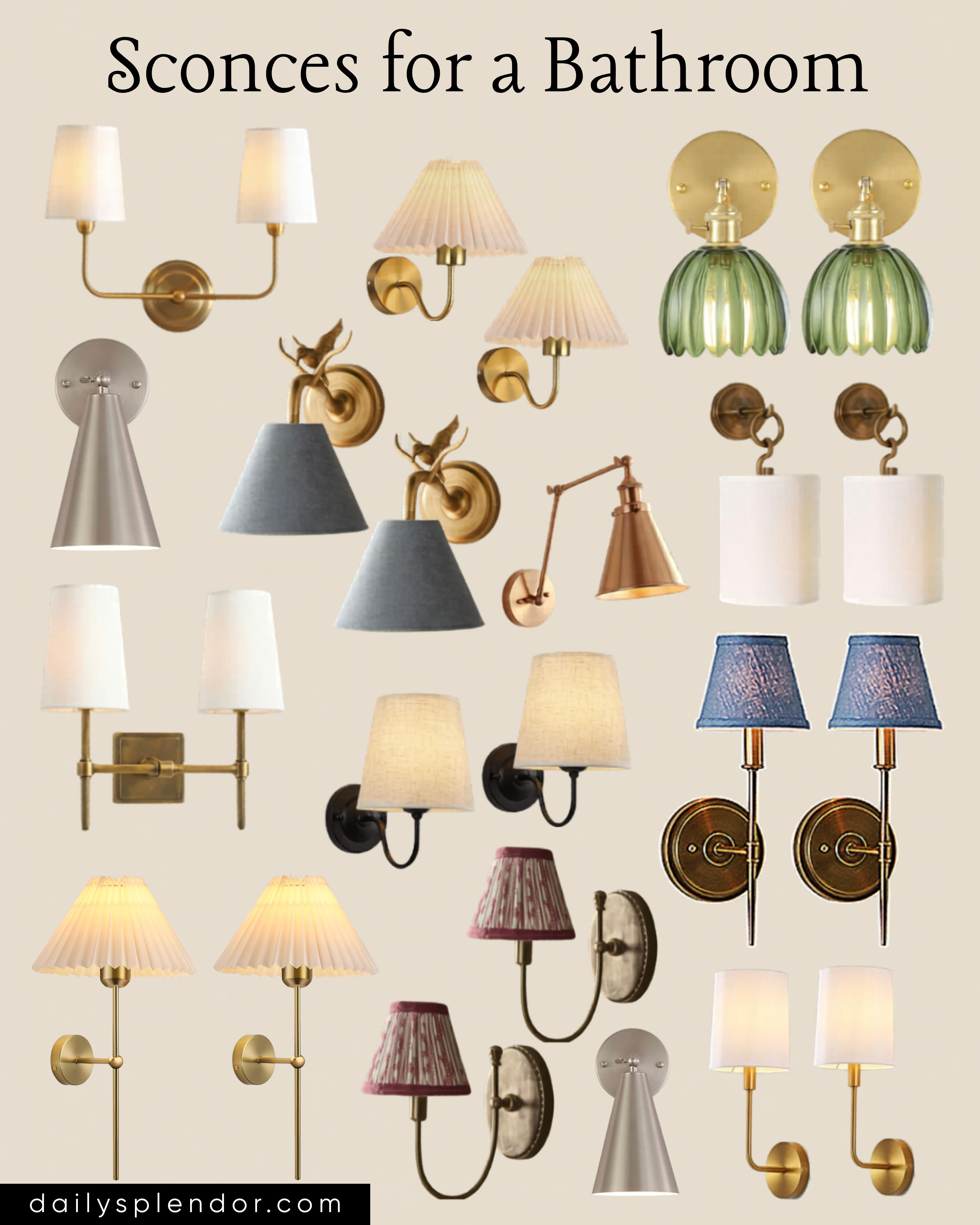 Looking for sconce light ideas for a bathroom or powder room? Check out these great finds!

#sconcelighting #bathroomlighting #goldsconce #linenshade #bathroomsconce #sconcelights #bathroomlights #vanitylights

#LTKHome #LTKSaleAlert
