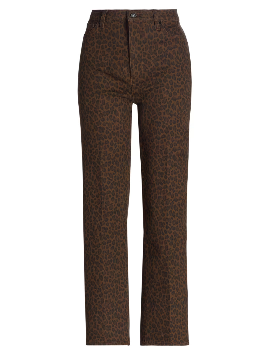 Frame Le Sleek Leopard Straight-Leg Jeans | Saks Fifth Avenue | Saks Fifth Avenue