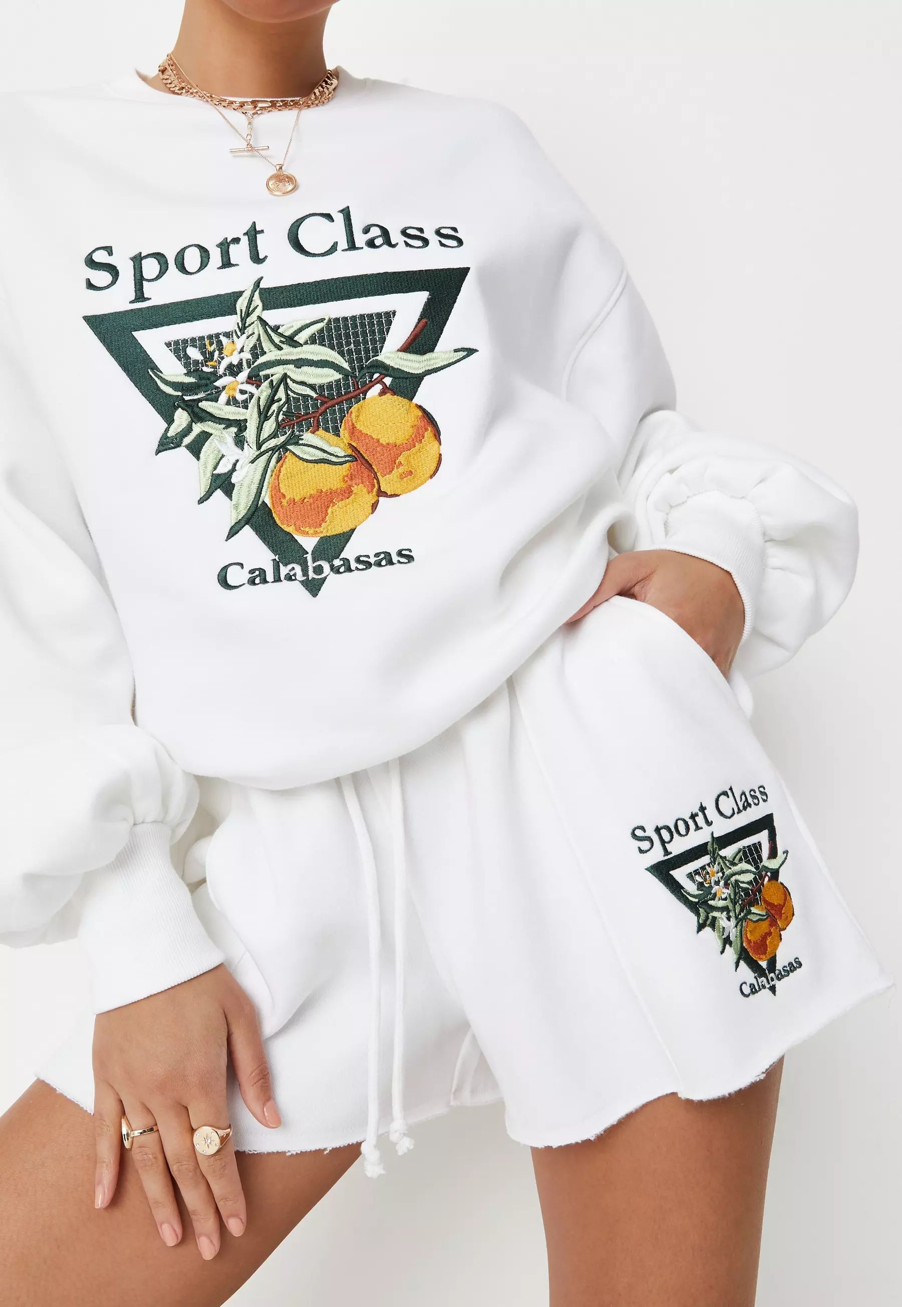 Hannah Renée Edit White Sport Class Raw Hem Jersey Boxer Shorts | Missguided (US & CA)