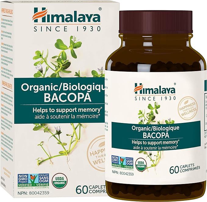 Himalaya Organic Bacopa Monnieri / Brahmi, Nootropic Brain Supplement Booster for Mental Sharpnes... | Amazon (US)