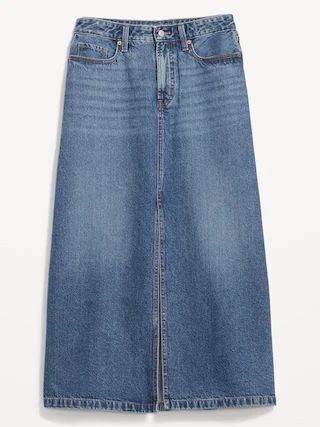 High-Waisted Jean Midi Skirt for Women | Old Navy (US)